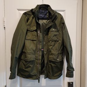 Mens Tommy Hilfiger Small, Dark Green Raincoat